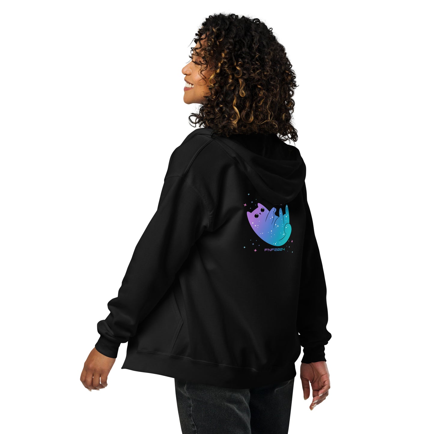 Cosmic Kitty Unisex Heavy Blend Zip Hoodie