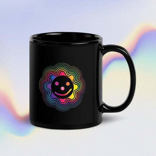 Rainbow Connection Black Glossy Mug