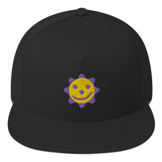 Embroidered Gearhead Flat Bill Cap