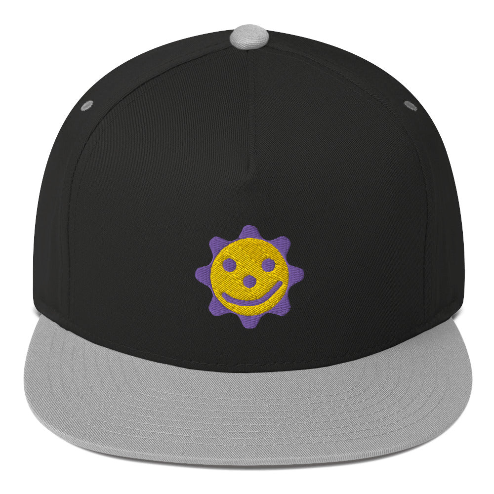 Embroidered Gearhead Flat Bill Cap