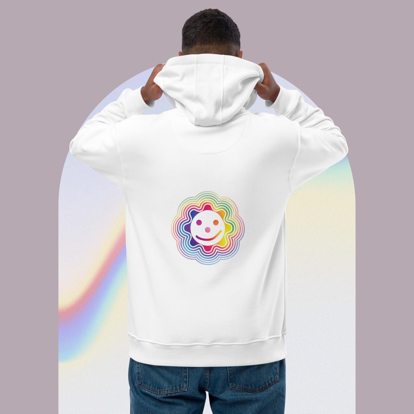 Rainbow Connection Premium Eco Hoodie - White