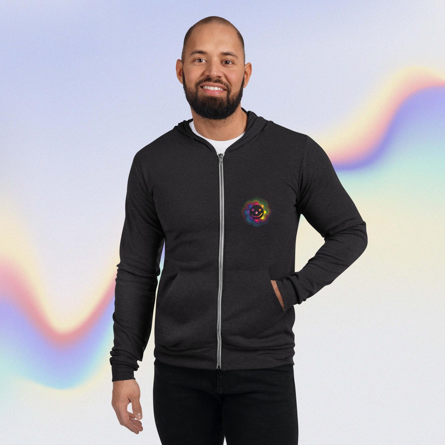 Rainbow Connection Lightweight Unisex Zip Hoodie